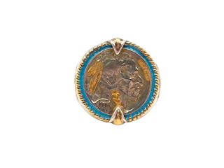 Buffalo Nickel Coin Silver Ring 925 Silver 14.52dwt Size:10
